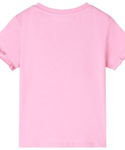 Kindershirt met korte mouwen 92 felroze