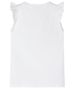 Kindershirt met mouwen met ruches 104 wit