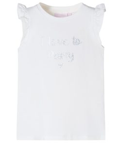 Kindershirt met mouwen met ruches 104 wit