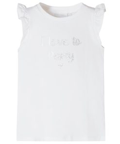 Kindershirt met mouwen met ruches 116 wit