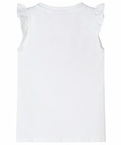 Kindershirt met mouwen met ruches 140 wit