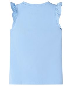 Kindershirt met ruches aan de mouwen 104 lichtblauw