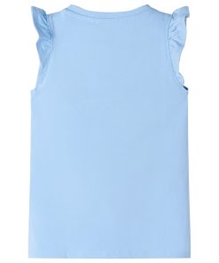 Kindershirt met ruches aan de mouwen 116 lichtblauw