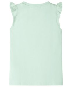 Kindershirt met ruches aan de mouwen 116 zachtgroen