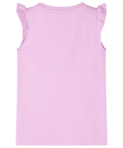 Kindershirt met ruches aan de mouwen 128 lila