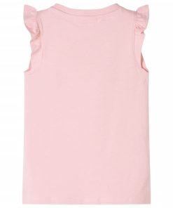 Kindershirt met ruches aan de mouwen 140 lichtroze