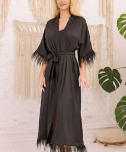 Lange ochtendjas model 218886 Kalimo