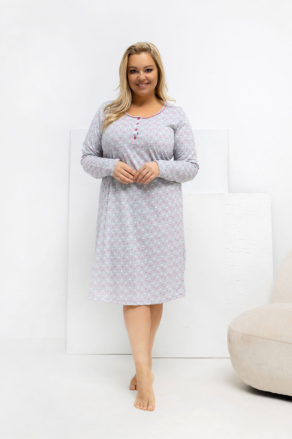 Nachtjapon Plus Size model 223309 Forever Pink - Afbeelding 2