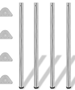 Tafelpoten in hoogte verstelbaar chroom 1100 mm 4 st