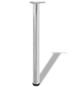 Tafelpoten in hoogte verstelbaar chroom 710 mm 4 st