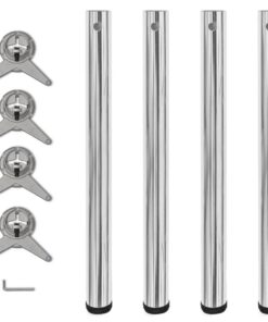 Tafelpoten in hoogte verstelbaar chroom 710 mm 4 st