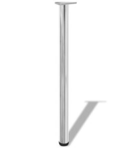 Tafelpoten in hoogte verstelbaar chroom 870 mm 4 st