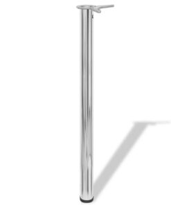 Tafelpoten in hoogte verstelbaar chroom 870 mm 4 st