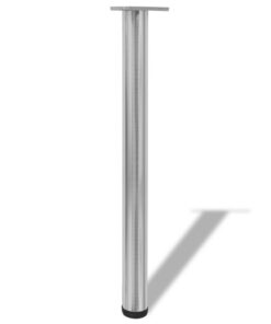 Tafelpoten in hoogte verstelbaar geborsteld nikkel 710 mm 4 st
