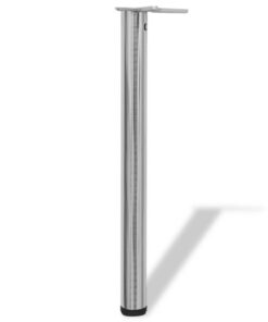 Tafelpoten in hoogte verstelbaar geborsteld nikkel 710 mm 4 st
