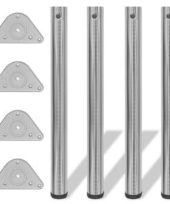 Tafelpoten in hoogte verstelbaar geborsteld nikkel 710 mm 4 st