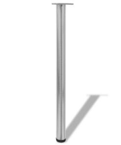Tafelpoten in hoogte verstelbaar geborsteld nikkel 870 mm 4 st