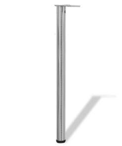 Tafelpoten in hoogte verstelbaar geborsteld nikkel 870 mm 4 st