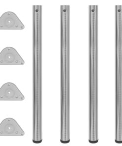 Tafelpoten in hoogte verstelbaar geborsteld nikkel 870 mm 4 st