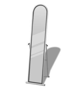 Vrijstaande vloerspiegel met volledige lengte rechthoekig grijs