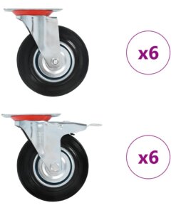 vidaXL 12 st Zwenkwielen 125 mm