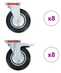 vidaXL 16 st Zwenkwielen 200 mm