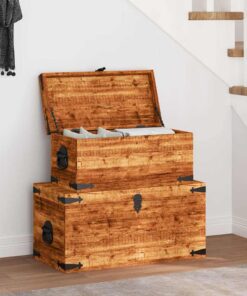 vidaXL 2-delige Opbergkistenset ruw mangohout