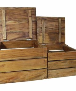 vidaXL 2-delige Opslagkrattenset massief mahoniehout