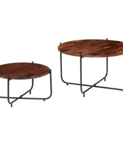 vidaXL 2-delige Salontafelset 60x35 cm massief acaciahout