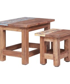 vidaXL 2-delige Tafeltjesset massief mahoniehout