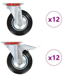 vidaXL 24 st Zwenkwielen 160 mm