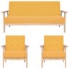vidaXL 3-delig Bankstel stof geel