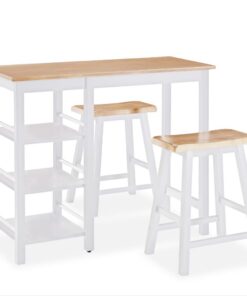 vidaXL 3-delige Barset MDF wit