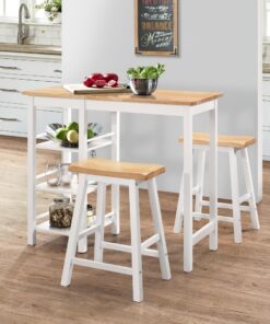 vidaXL 3-delige Barset MDF wit