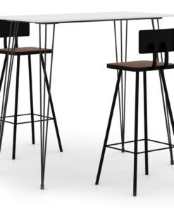 vidaXL 3-delige Barset wit