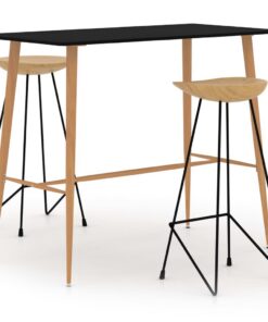 vidaXL 3-delige Barset zwart