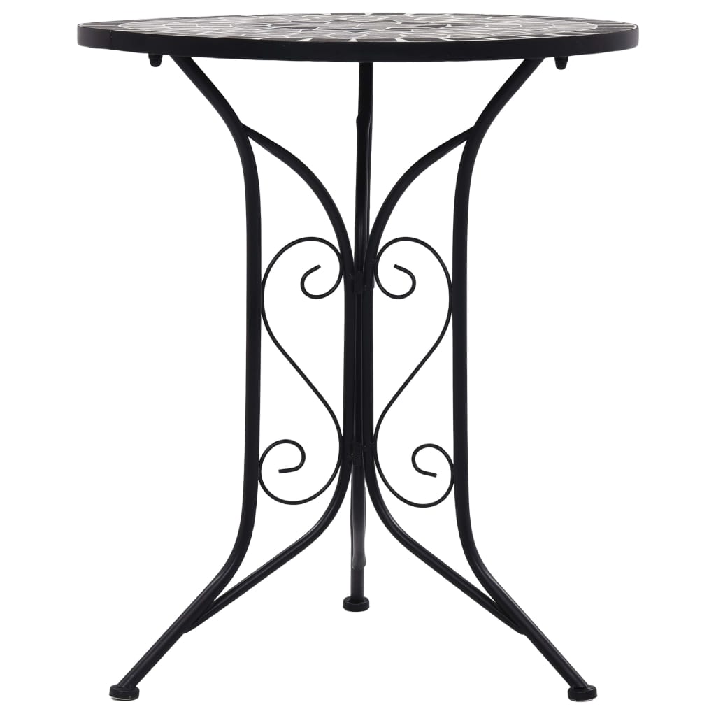 vidaXL 3-delige Bistroset mozaïek keramische tegel grijs - Afbeelding 3