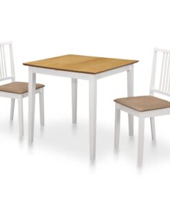 vidaXL 3-delige Eethoek MDF wit