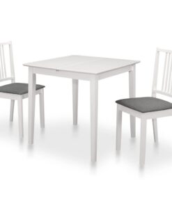 vidaXL 3-delige Eethoek MDF wit