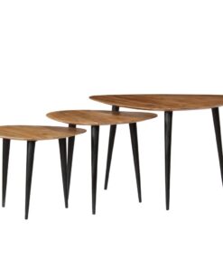vidaXL 3-delige Salontafelset massief acaciahout