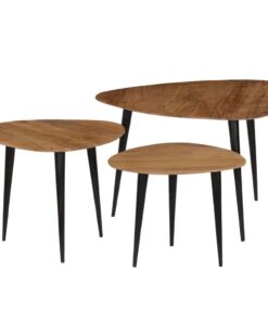 vidaXL 3-delige Salontafelset massief acaciahout