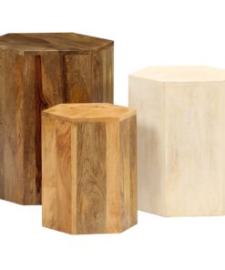 vidaXL 3-delige Salontafelset massief mangohout