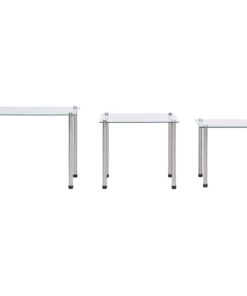 vidaXL 3-delige Tafeltjesset gehard glas transparant
