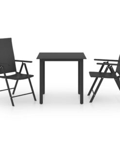 vidaXL 3-delige Tuinset zwart