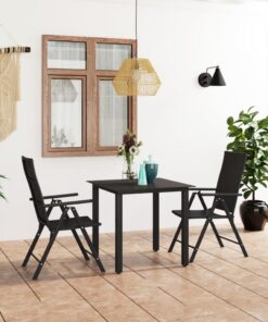 vidaXL 3-delige Tuinset zwart