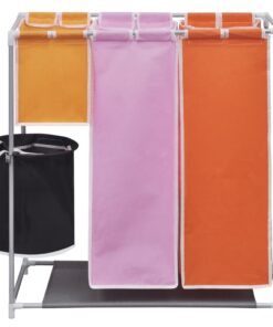 vidaXL 3-delige Wassorteerder met wasmand