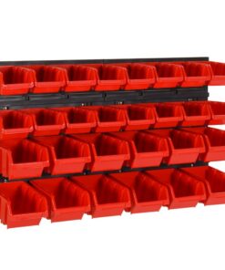 vidaXL 30-delige Sorteersysteemset 77x39 cm polypropeen rood en zwart