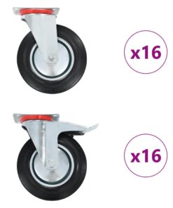 vidaXL 32 st Zwenkwielen 200 mm