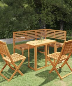 vidaXL 4-delige Bistroset massief acaciahout