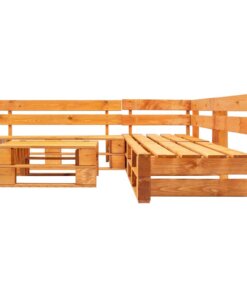 vidaXL 4-delige Loungeset pallet hout honingbruin